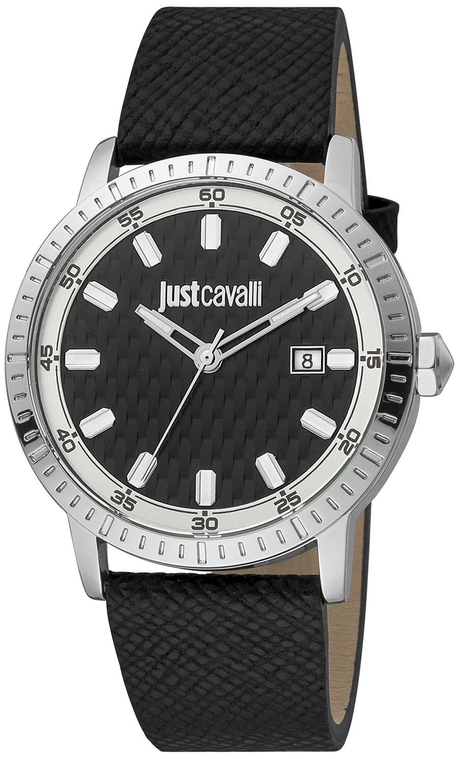 Just Cavalli Herreklokke JC1G216L0015 Classic Sort/Lær Ø42 mm