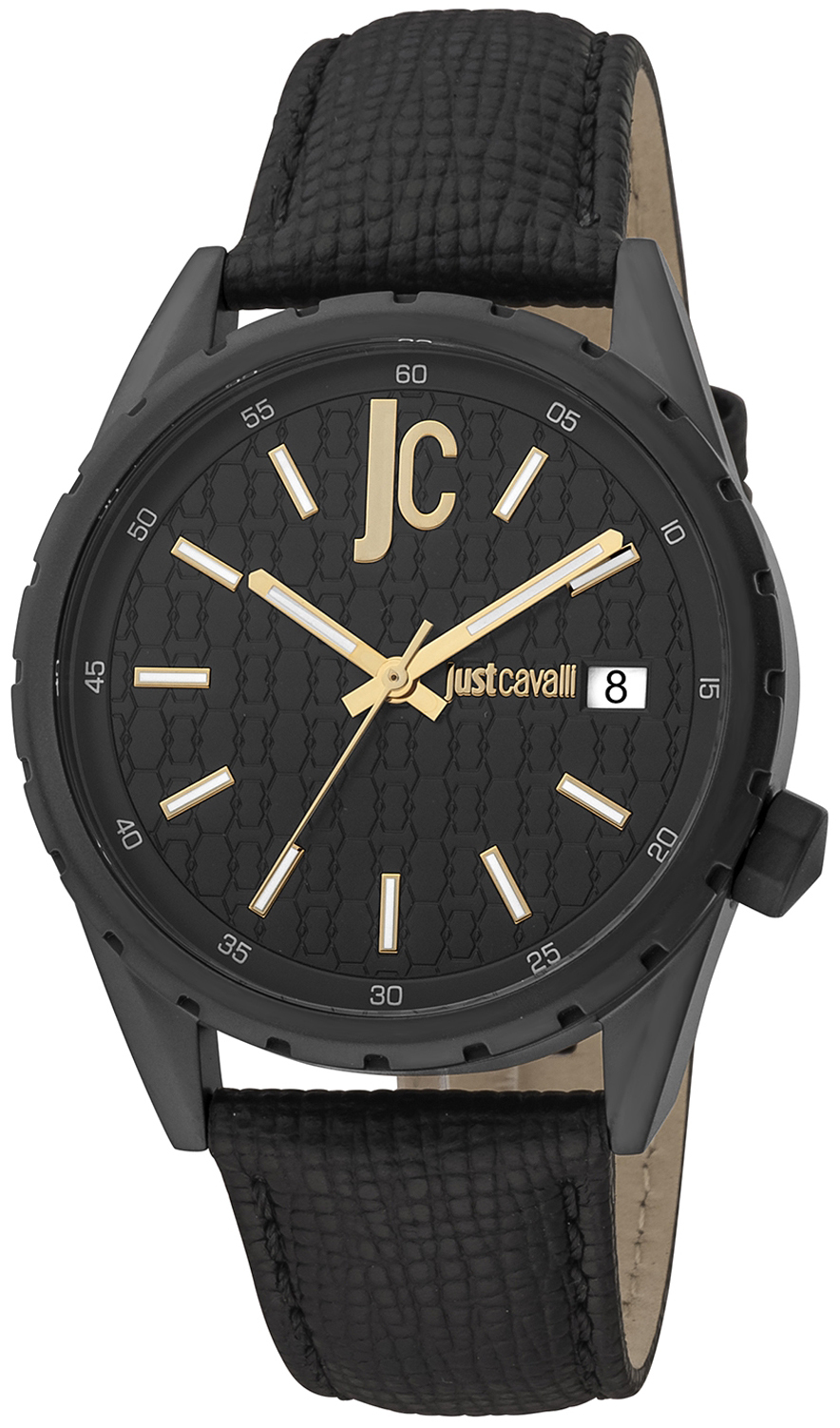 Just Cavalli Herreklokke JC1G217L0045 Classic Sort/Lær Ø42 mm