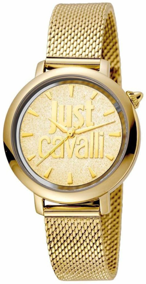 Just Cavalli Logo Dameklokke JC1L007M0065 Gulltonet/Gulltonet stål - Just Cavalli