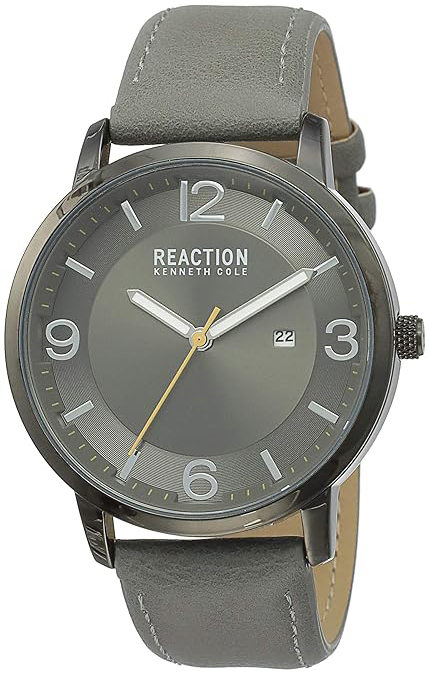 Kenneth Cole Herreklokke RK50600002 Reaction Grå/Lær Ø44 mm