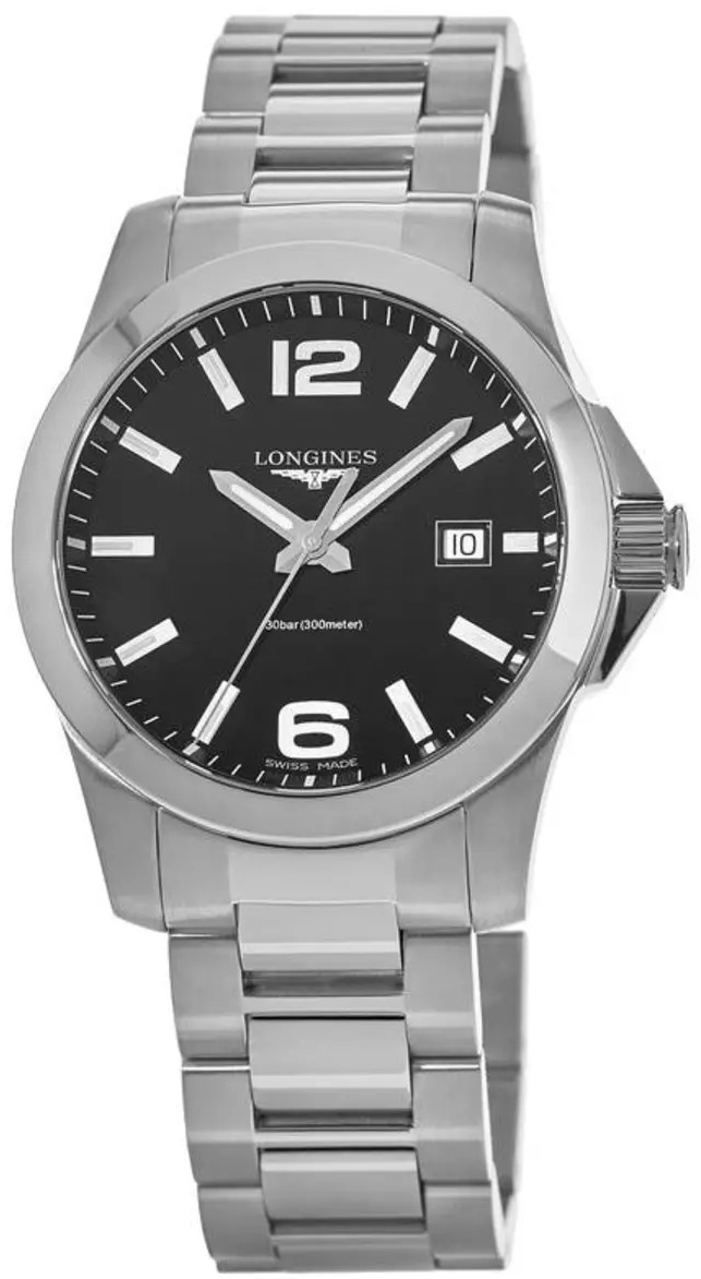 Longines Herreklokke L3.759.4.58.6 Conquest Sort/Stål Ø41 mm