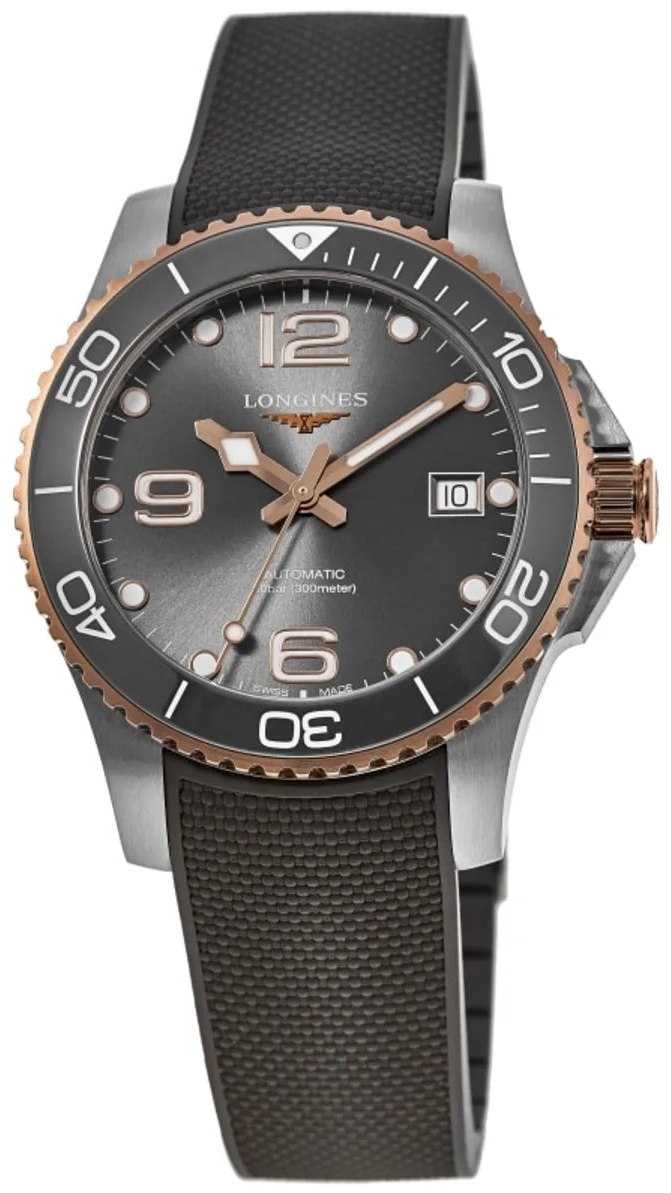 Longines Herreklokke L3.781.3.78.9 HydroConquest Grå/Gummi Ø41 mm