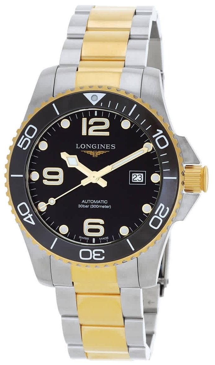 Longines Herreklokke L3.782.3.56.7 HydroConquest Sort/Stål Ø43 mm