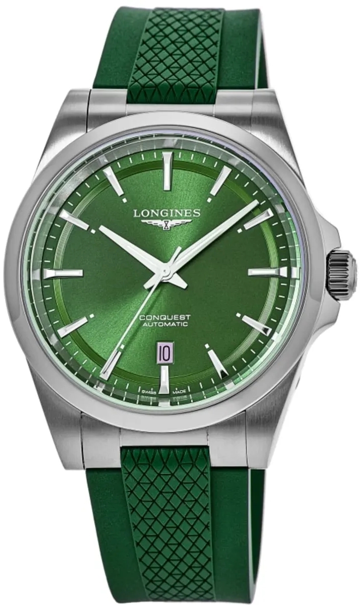 Longines Herreklokke L3.830.4.02.9 Conquest Grønn/Gummi Ø41 mm