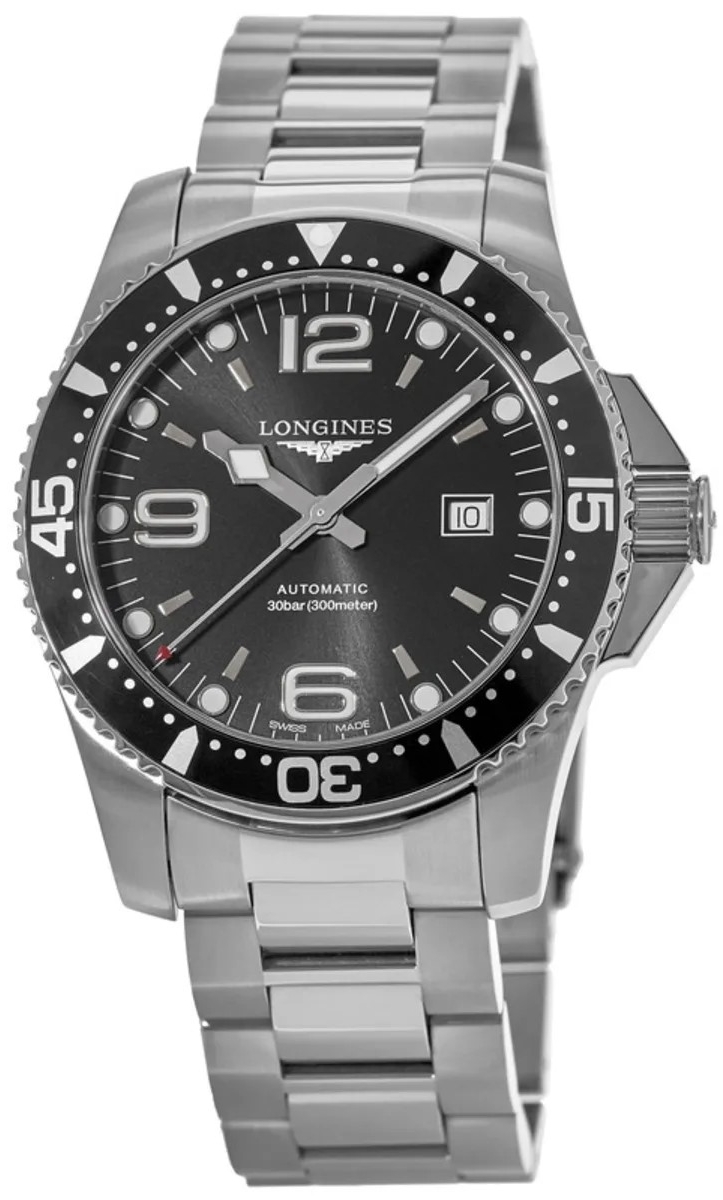 Longines Herreklokke L3.841.4.56.6 HydroConquest Sort/Stål Ø44 mm