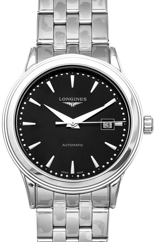 Longines Herreklokke L4.984.4.59.6 Flagship Sort/Stål Ø40 mm