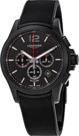 Longines Conquest V.H.P. Herreklokke l3.727.2.66.9 Sort/Gummi Ø44 mm - Longines