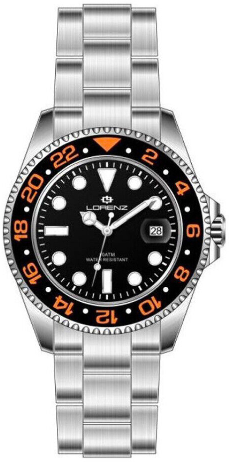 Lorenz Herreklokke 21066LL Classic Sort/Stål Ø43 mm