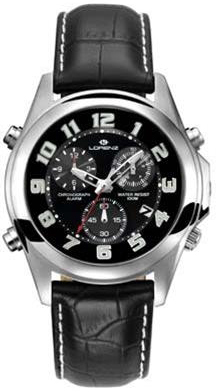 Lorenz Herreklokke 25556AA Classic Sort/Lær