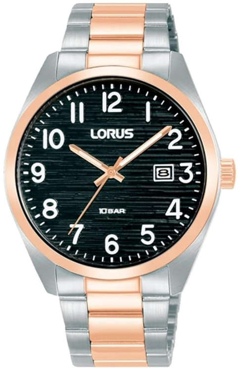 Lorus Herreklokke RH914RX9 Classic Sort/Rose-gulltonet stål Ø39 mm