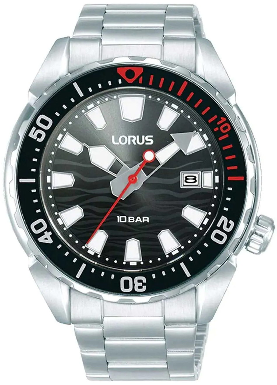 Lorus Herreklokke RH945RX9 Sports Sort/Stål Ø41 mm