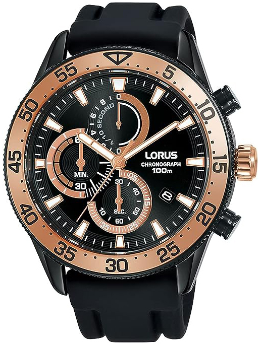 Lorus Herreklokke RM339FX9 Sports Sort/Gummi Ø45 mm