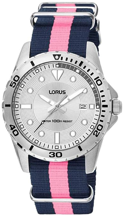 Lorus Herreklokke RS937AX4 Sølvfarget/Tekstil Ø43 mm