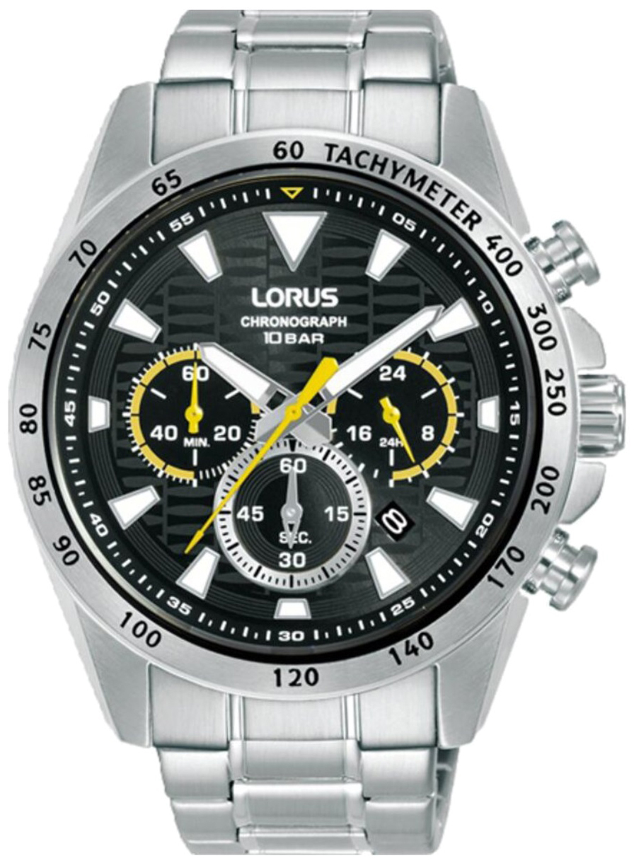 Lorus Herreklokke RT351KX9 Sports Sort/Stål Ø43 mm