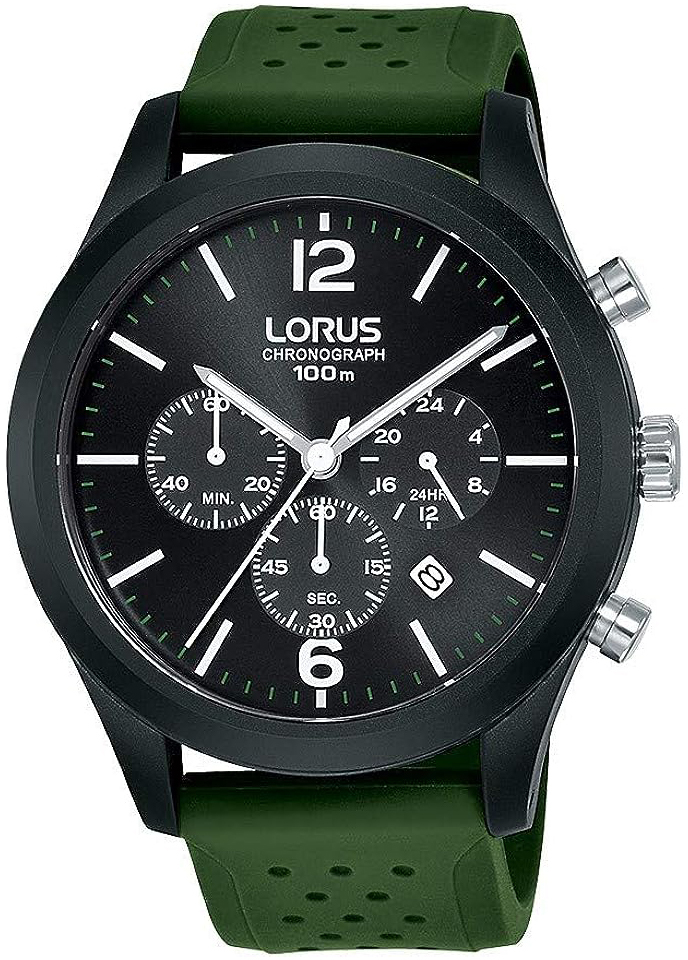 Lorus Herreklokke RT361HX9 Sports Sort/Gummi Ø44 mm