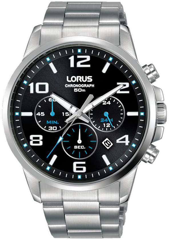 Lorus Herreklokke RT391GX9 Sports Sort/Stål Ø44 mm