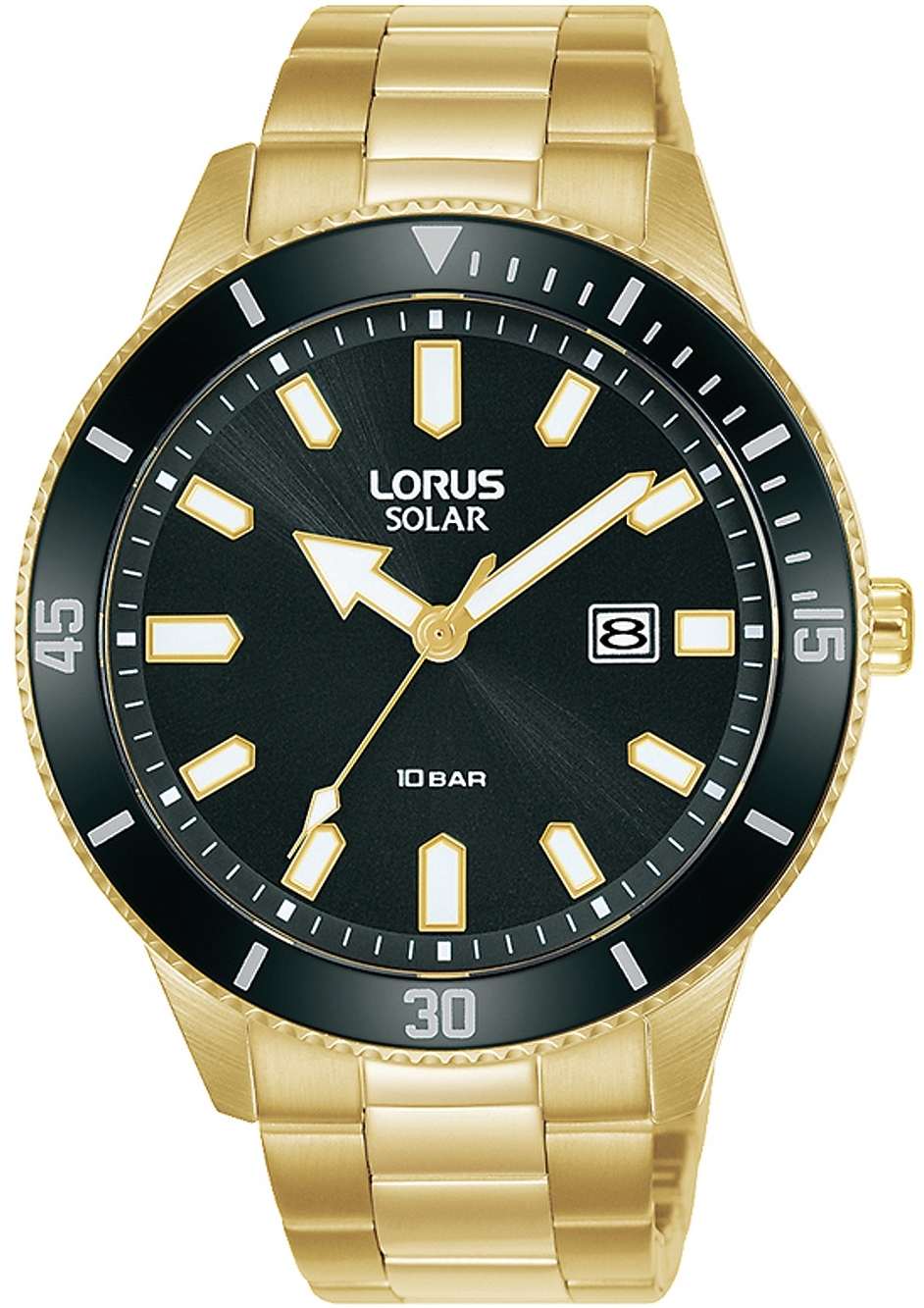 Lorus Herreklokke RX308AX9 Sports Sort/Gulltonet stål Ø43 mm