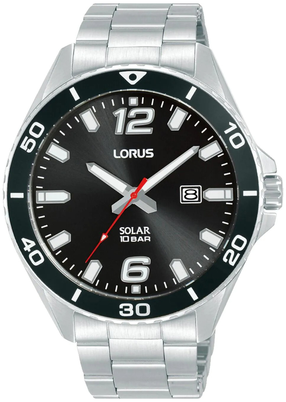 Lorus Herreklokke RX359AX9 Solar Sort/Stål Ø42 mm