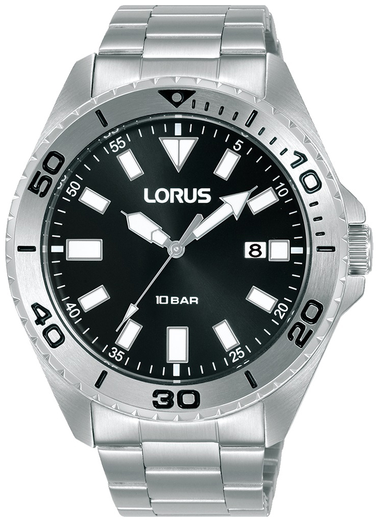 Lorus Herreklokke RXH59KX9 Sports Sort/Stål Ø44 mm