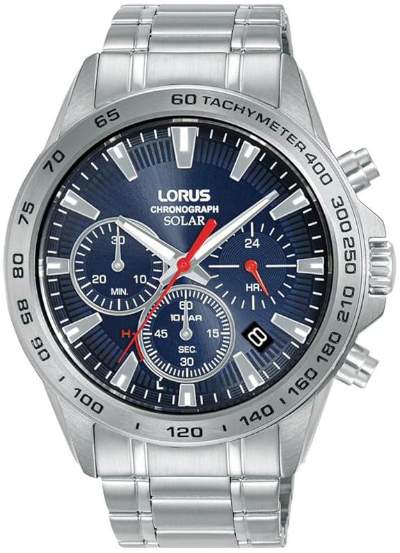 Lorus Herreklokke RZ503AX9 Solar Blå/Stål Ø43.8 mm