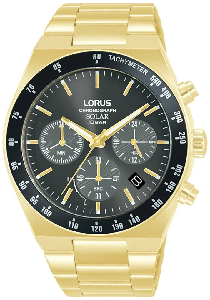 Lorus Herreklokke RZ528AX9 Sports Sort/Gulltonet stål Ø43.8 mm