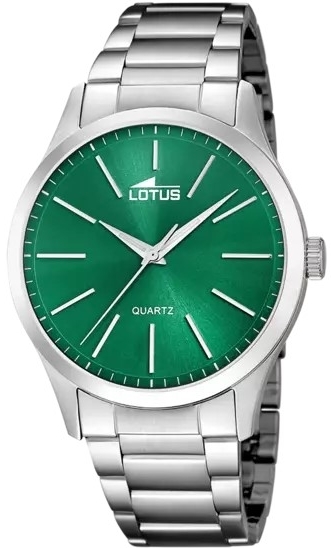 Lotus Herreklokke 15959/B Classic Grønn/Stål Ø42 mm