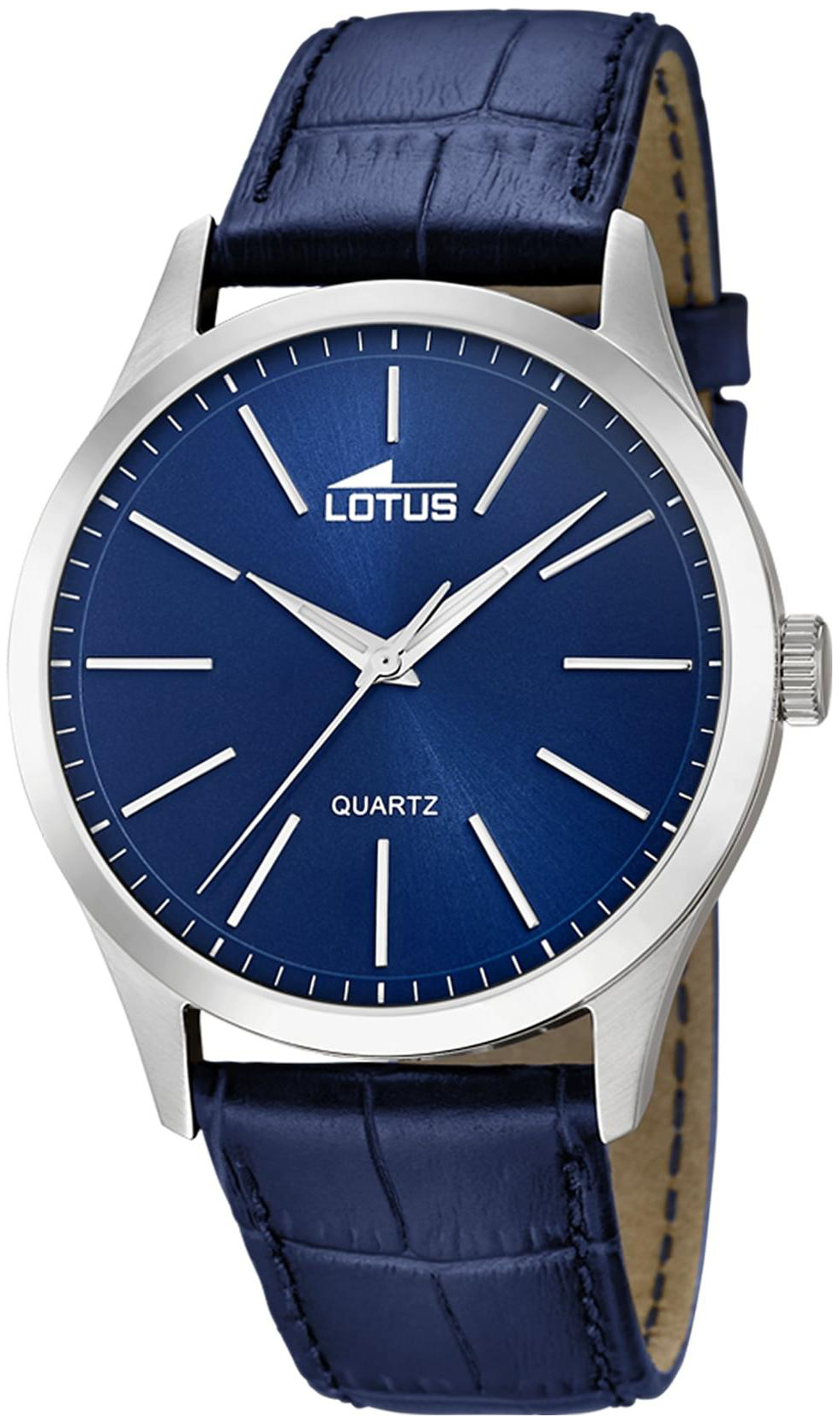 Lotus Herreklokke 15961/A Minimalist Blå/Lær Ø42 mm