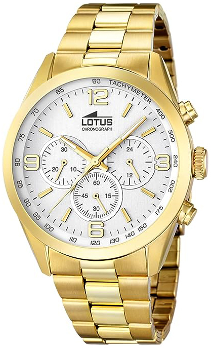 Lotus Herreklokke 18153/1 Minimalist Hvit/Gulltonet stål Ø43 mm