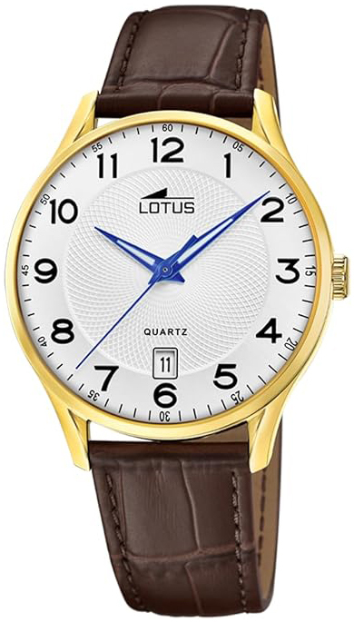 Lotus Herreklokke 18403/E Classic Hvit/Lær Ø39 mm