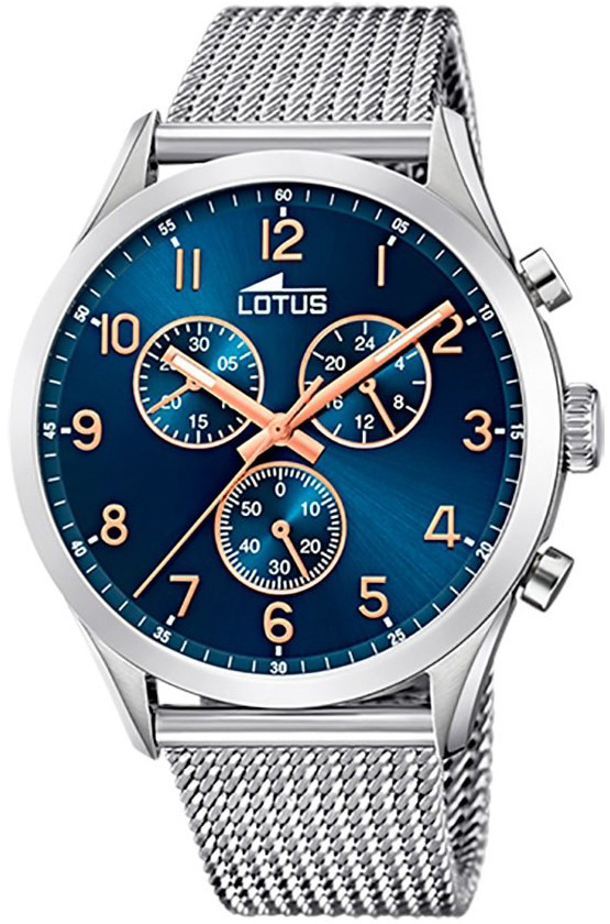 Lotus Herreklokke 18637/3 Minimalist Blå/Stål Ø43 mm