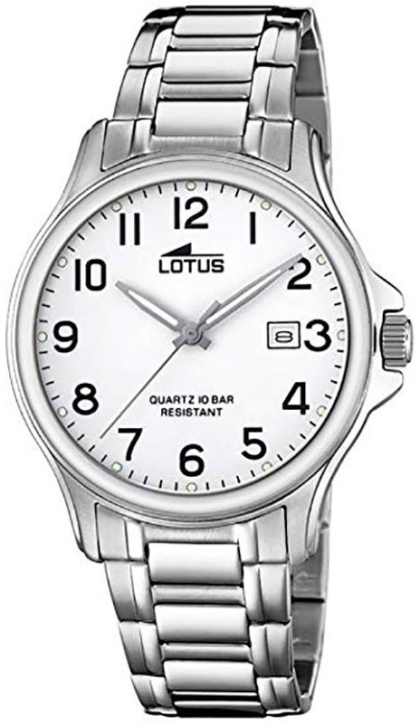 Lotus Herreklokke 18645/1 Classic Hvit/Stål Ø40 mm