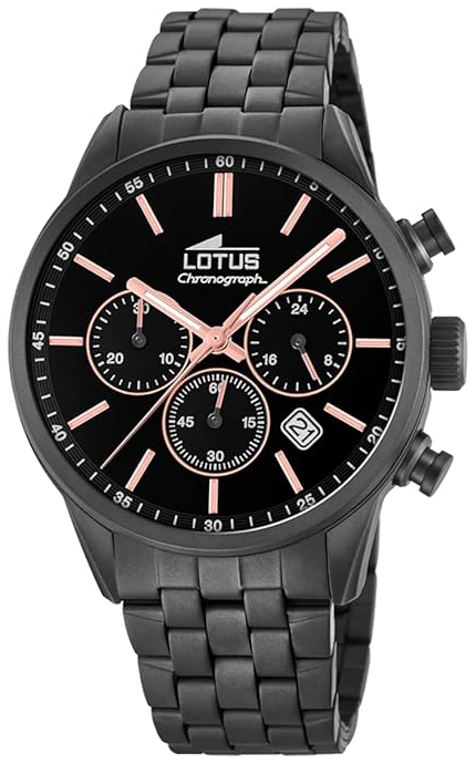 Lotus Herreklokke 18668/2 Chrono Sort/Stål Ø41.5 mm