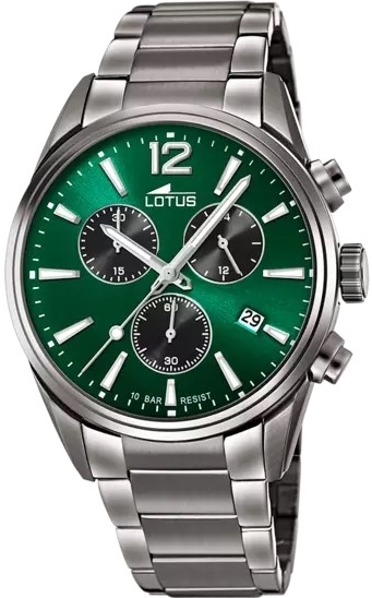 Lotus Herreklokke 18682/4 Classic Grønn/Stål Ø42 mm