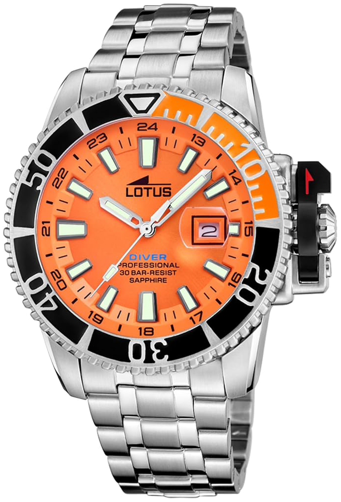 Lotus Herreklokke 18938/2 Diver Orange/Stål Ø46.3 mm