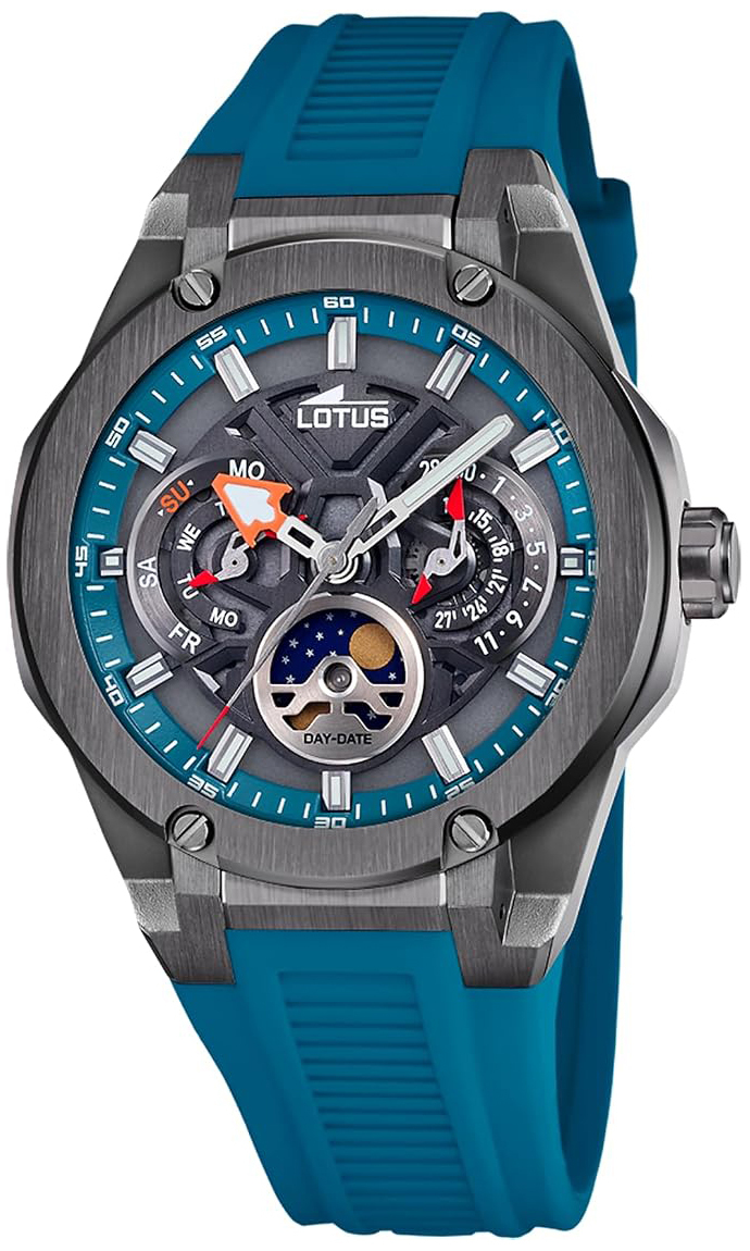 Lotus Herreklokke 18946/2 Vortex Blå/Gummi Ø46 mm