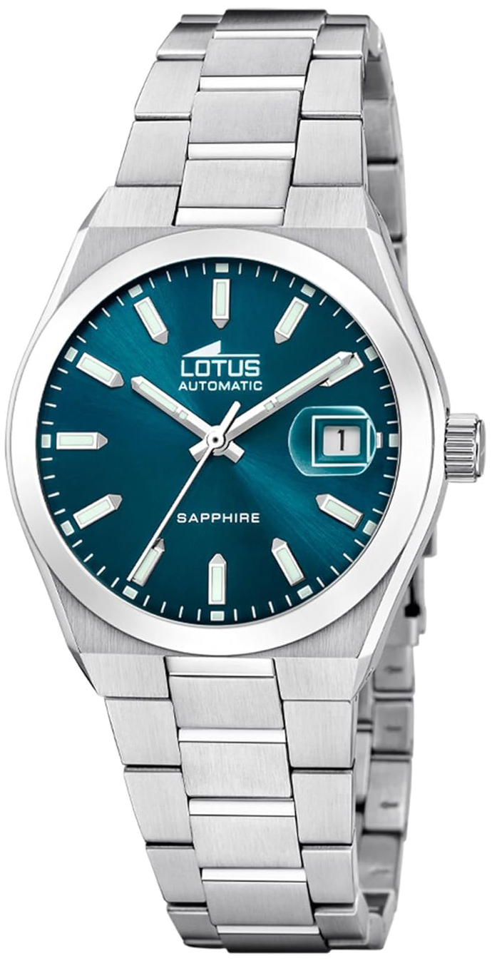 Lotus Herreklokke 18996/4 Grønn/Stål Ø42 mm