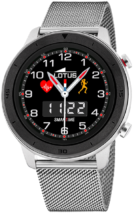 Lotus Herreklokke 50021/1 Smartime Sort/Stål Ø47 mm
