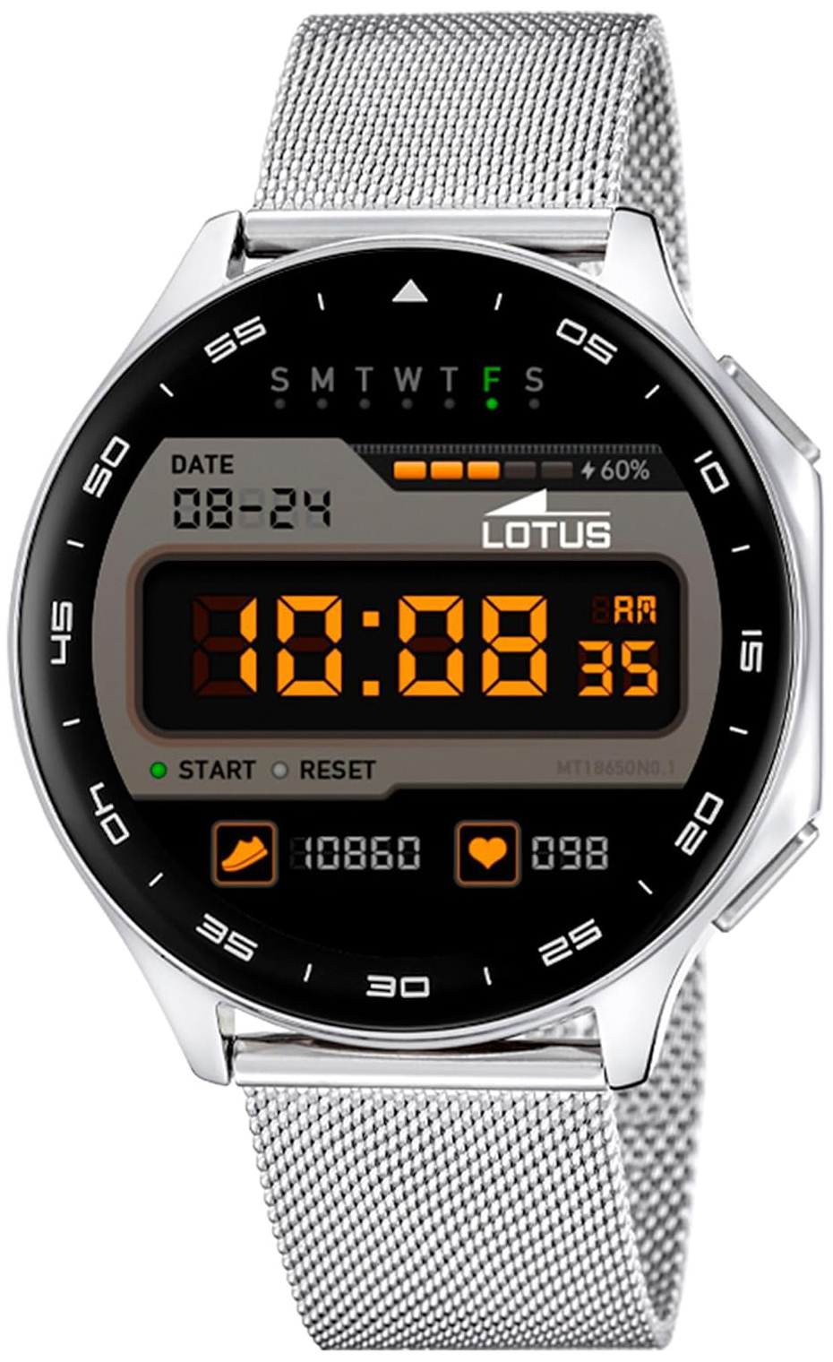 Lotus Herreklokke 50050/2 Outdoor LCD/Stål Ø46.7 mm