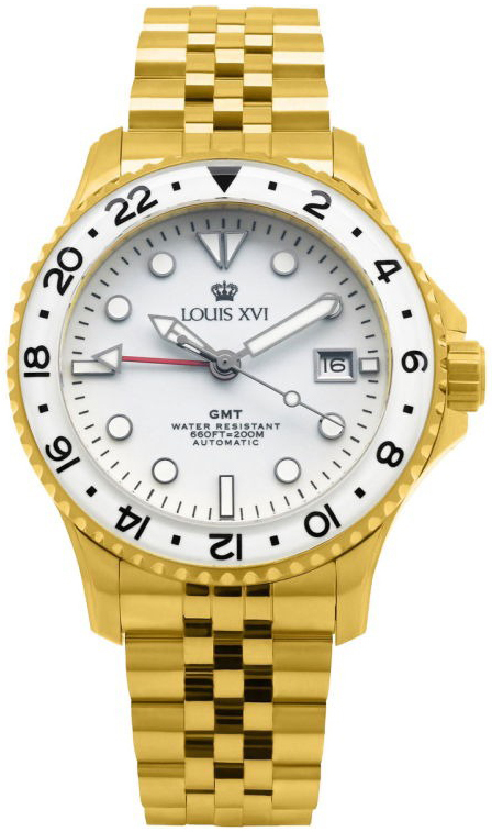 Louis XVI Herreklokke LXVI1431 Mirabeau Hvit/Gulltonet stål Ø41 mm
