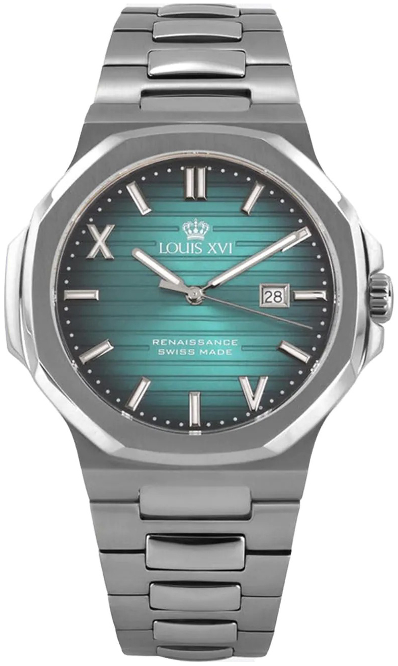 Louis XVI Herreklokke LXVI1621 Renaissance Grønn/Stål Ø40 mm