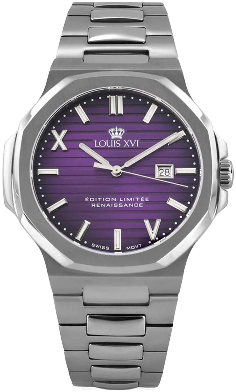 Louis XVI Herreklokke LXVI1626 Renaissance Lilla/Stål Ø40 mm