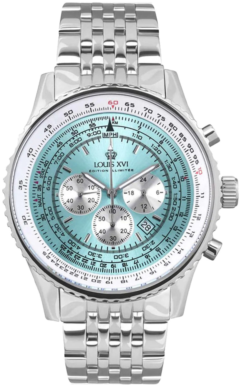 Louis XVI Herreklokke LXVI3422 Artagnan Chrono Turkis/Stål Ø48 mm