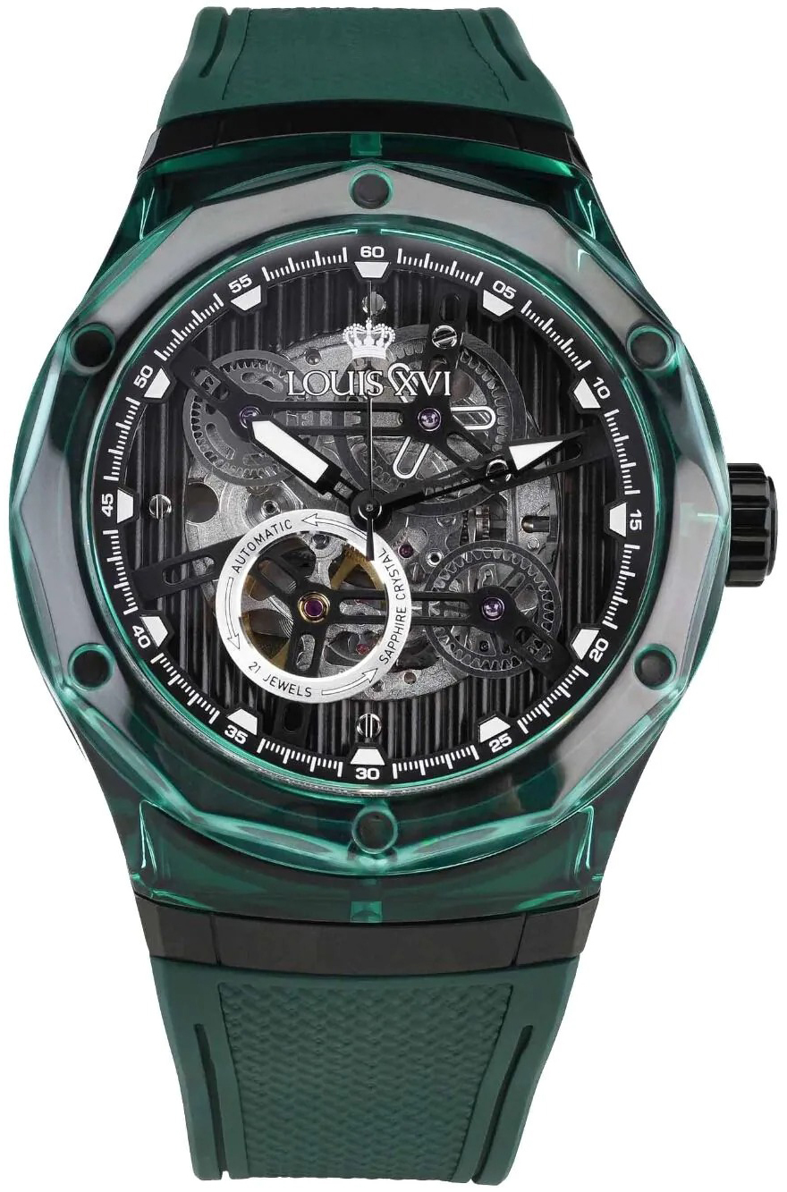 Louis XVI Herreklokke LXVI3825 La Lumiere Sort/Gummi Ø45 mm