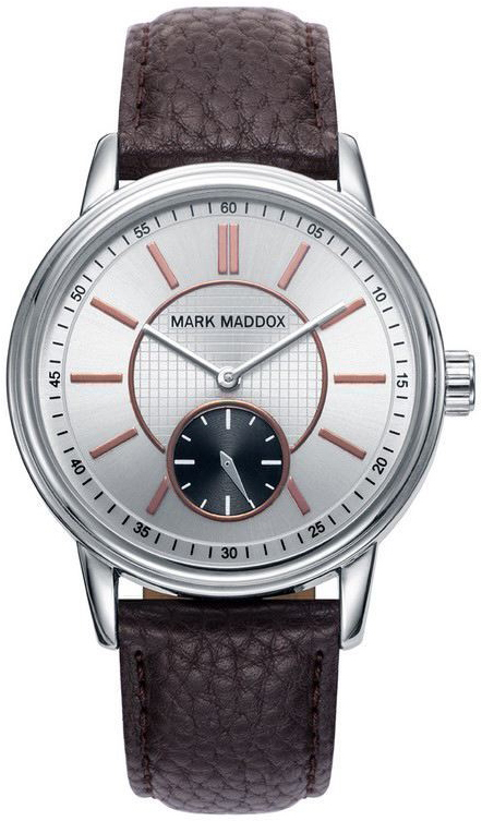 Mark Maddox Herreklokke HC0011-47 Classic Sølvfarget/Lær Ø42 mm