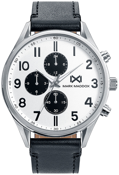 Mark Maddox Herreklokke HC0107-05 Classic Hvit/Lær Ø43 mm