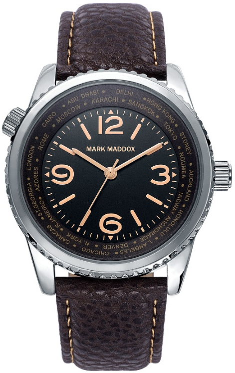 Mark Maddox Herreklokke HC6015-54 Classic Sort/Lær Ø42 mm