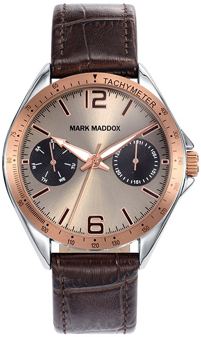 Mark Maddox Herreklokke HC7006-45 Classic Lær Ø44 mm