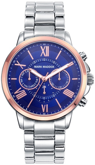 Mark Maddox Herreklokke HM6011-33 Classic Blå/Stål Ø42 mm