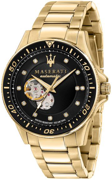 Maserati Herreklokke R8823140003 Sfida Sort/Gulltonet stål Ø44 mm