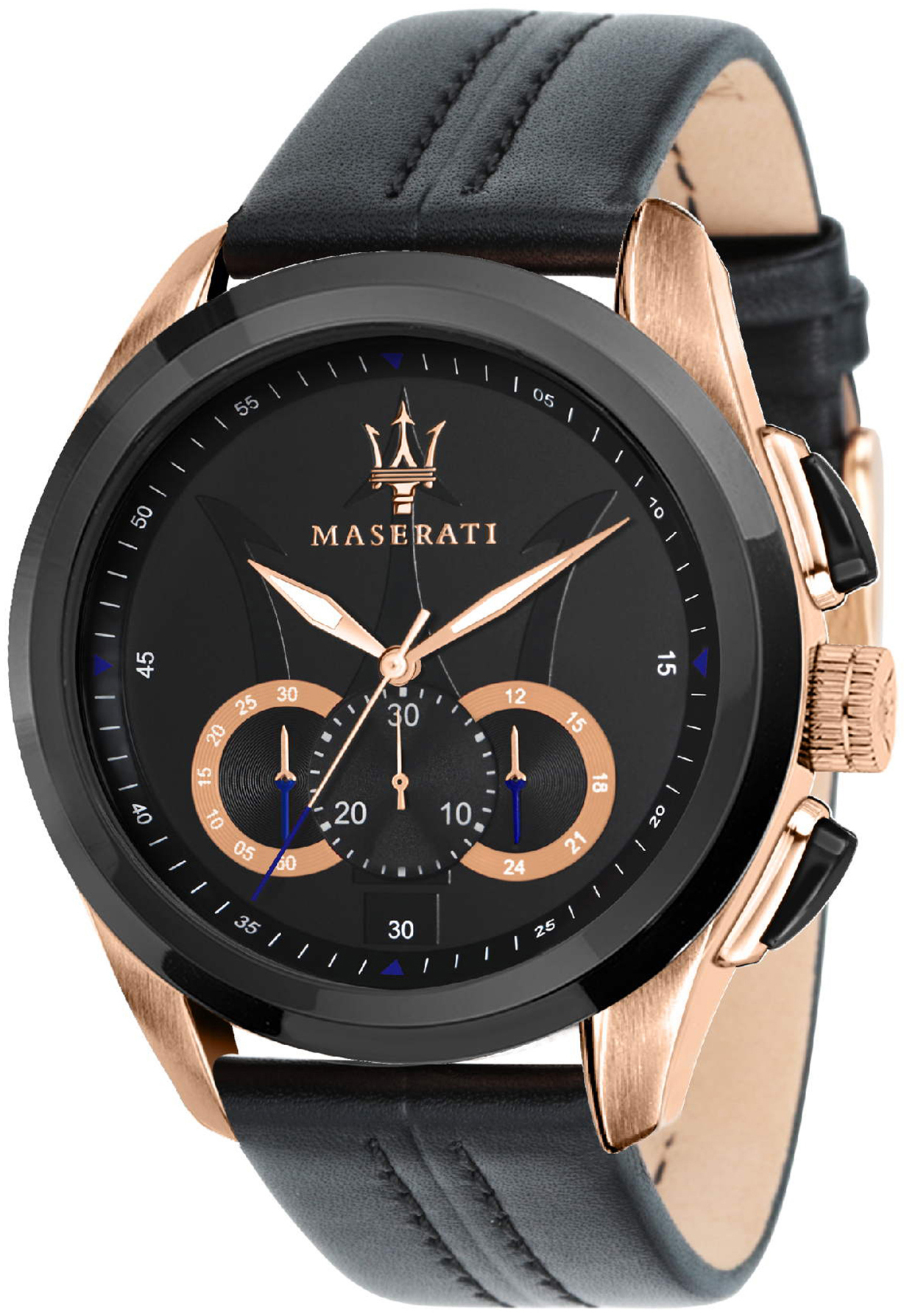 Maserati Herreklokke R8871612025 Traguardo Sort/Lær Ø45 mm